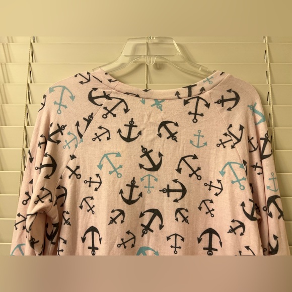 NEW- Cold Crush Pink Anchor Women's Medium Pullover Sweater Soft Pajama Top - Picture 6 of 12
